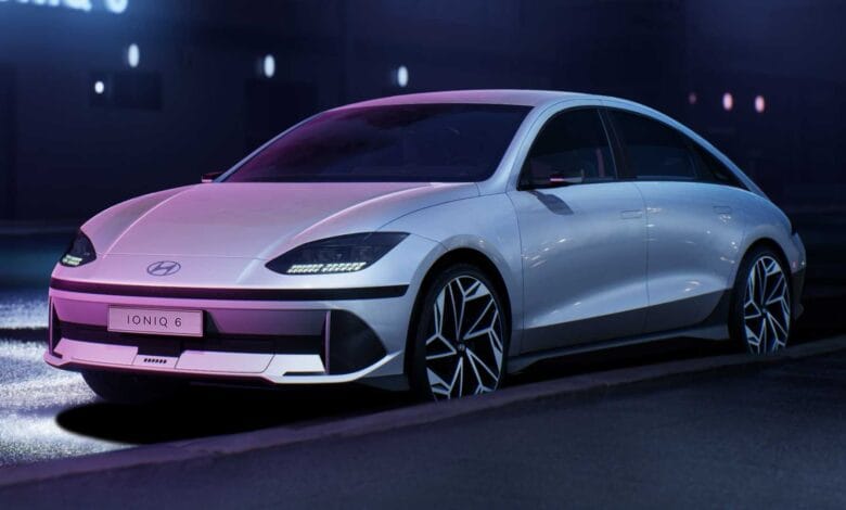hyundai ioniq 6 design debut front purple city