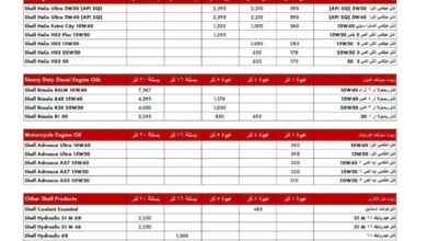 أسعار زيوت شل في مصر 2026