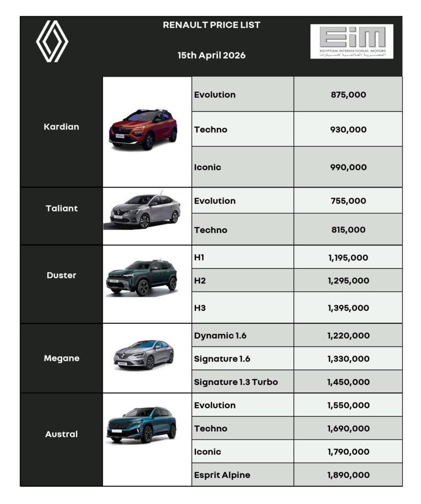 أسعار سيارات رينو في مصر 2026.. القائمة الكاملة
