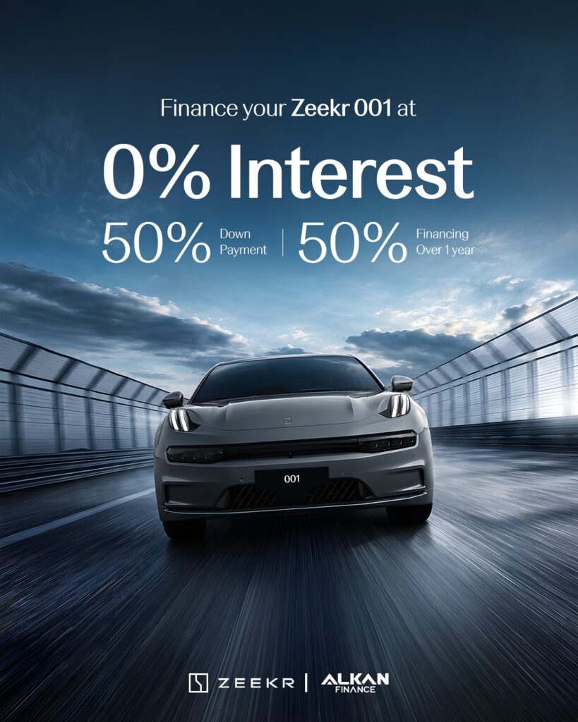 تقسيط زيكر Zeekr 001 بفائدة 0% ومقدم 50%